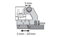 Pied guide réglable pour pose de biais 1/4" à 3/4"